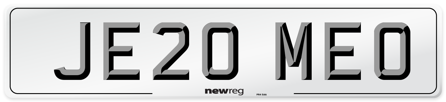 JE20 MEO Number Plate from New Reg